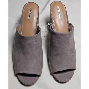 Merona DIDI Gray Suede Block Heel Mule Shoes‎ Women's Size 9 New